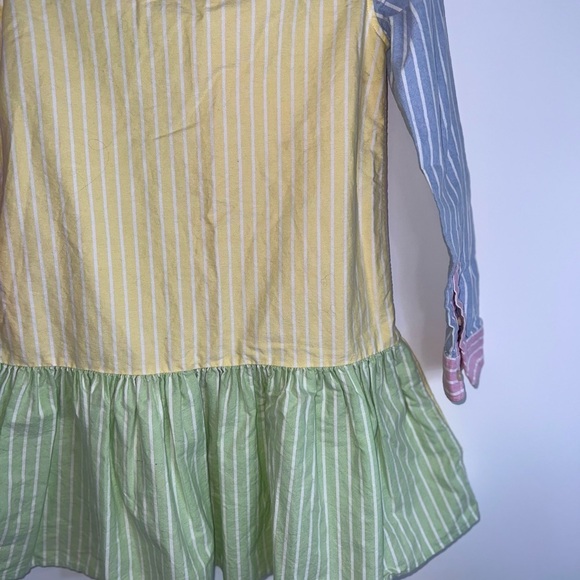 Ralph Lauren Kids' Cotton Oxford Fun Shirtdress In White Multi - Picture 12 of 13